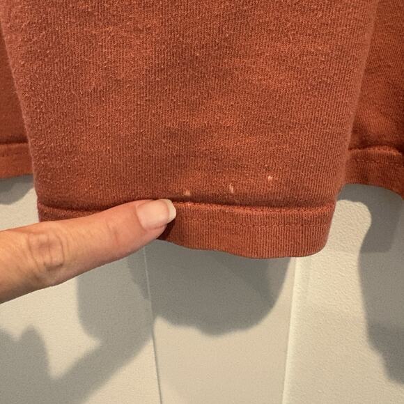 Champion T Shirt Large Terracotta Pink Embroidered Logo Patch Casual Mixed Media - Picture 12 of 13